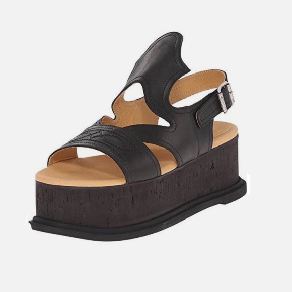 MM6 By Maison Margiela Leather Western Slingback Flatform Sandals Size 36 - Picture 1 of 10